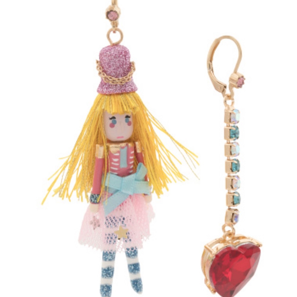 Betsey Johnson Whimsical Nutcracker Mismatched Earrings